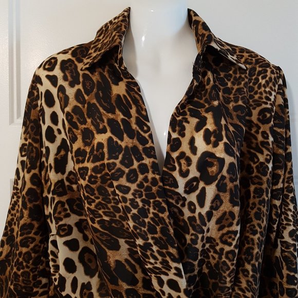 CARTISE Animal print Blouse, Sz M. - Picture 4 of 9